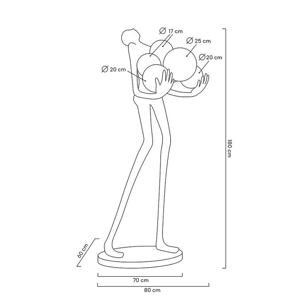 Lampa podłogowa HUMAN GOLD PREMIUM - Moosee